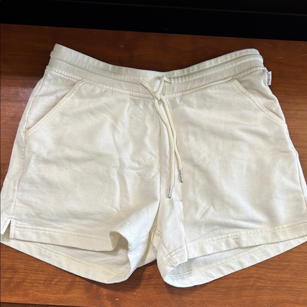 Eddie Bauer Cream Drawstring Athletic Shorts